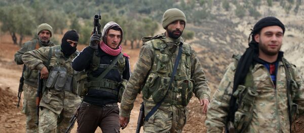 Поддерживаемые Турцией сирийские боевики в районе холма Барсая (24 января 2018). Сирия - Sputnik Армения