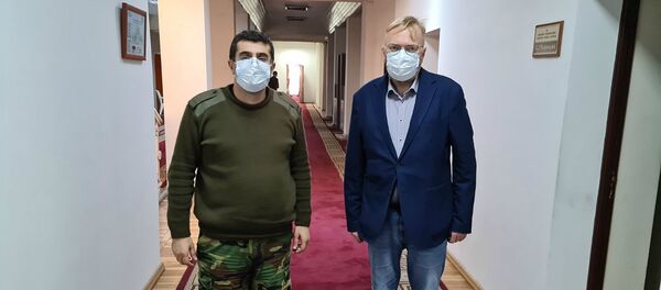 Президент Карабаха Араик Арутюнян (слева) и Виталий Милонов Президент Карабаха Араик Арутюнян (слева) и Виталий Милонов - Sputnik Արմենիա