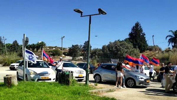 Акция протеста армянской общины Израиля возле Кнессета - Sputnik Армения