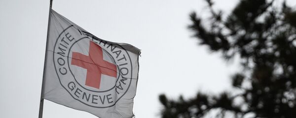 Флаг с эмблемой Международного Комитета Красного Креста - Sputnik Արմենիա