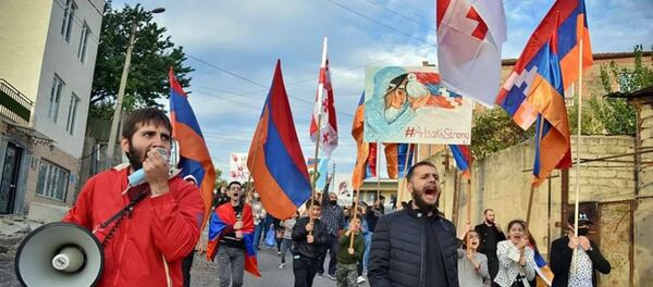 Второй марш тбилисских армян в поддержку армянской армии (23 октября 2020). Тбилиси Второй марш тбилисских армян в поддержку армянской армии (23 октября 2020). Тбилиси - Sputnik Արմենիա