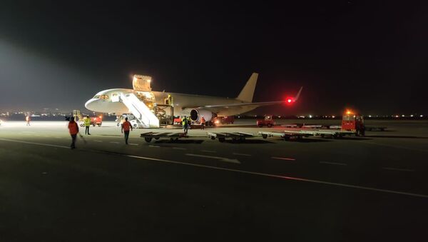 Самолет с гуманитарным грузом приземлился в аэропорту Звартноц (23 октября 2020). Еревaн - Sputnik Армения