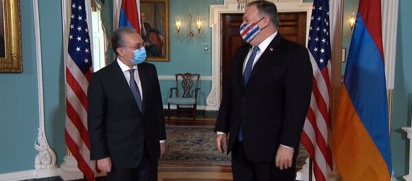 Встреча министра иностранных дел Армении Зограба Мнацаканяна и государственного секретаря США Майка Помпео (23 октября 2020). Вашингтон - Sputnik Արմենիա