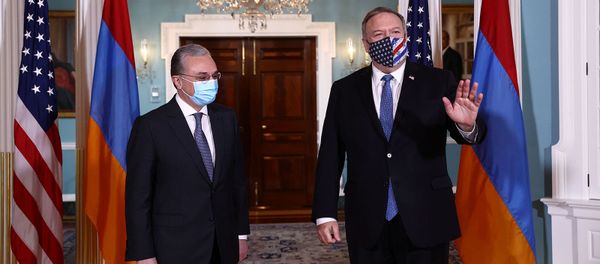 Встреча министра иностранных дел Армении Зограба Мнацаканяна и государственного секретаря США Майка Помпео (23 октября 2020). Вашингтон - Sputnik Արմենիա