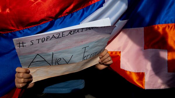 Акция протеста женщин и детей Карабаха у представительства ЕС в Армении (26 октября 2020). Еревaн - Sputnik Արմենիա