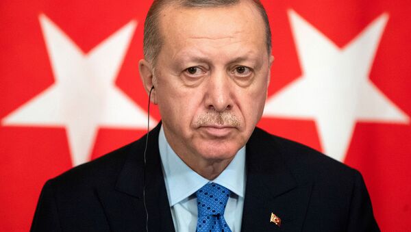 Президент Турции Тайип Эрдоган во время совместной пресс-конференции с президентом России по итогам переговоров (5 марта 2020). Москвa - Sputnik Армения