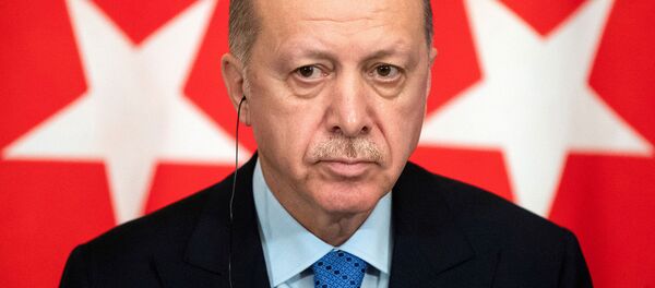 Президент Турции Тайип Эрдоган во время совместной пресс-конференции с президентом России по итогам переговоров (5 марта 2020). Москвa Президент Турции Тайип Эрдоган во время совместной пресс-конференции с президентом России по итогам переговоров (5 марта 2020). Москвa - Sputnik Արմենիա