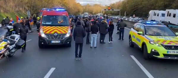 Стычка армян и турок во время акции протеста в Париже (28 октября 2020). Франция - Sputnik Армения