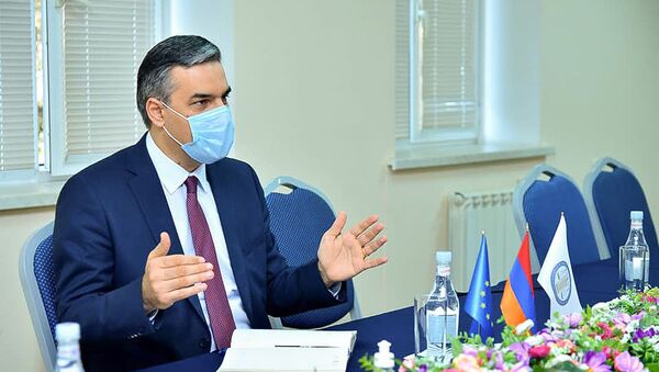 Омбудсмен Арман Татоян встретился с послом ЕС в Армении Андреа Викторин (30 октября 2020). Еревaн - Sputnik Армения