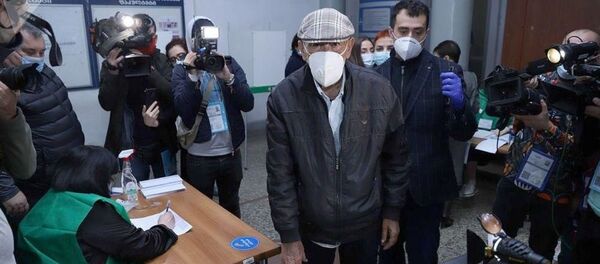 Вахтанг Кикабидзе на избирательном участке Вахтанг Кикабидзе на избирательном участке - Sputnik Армения