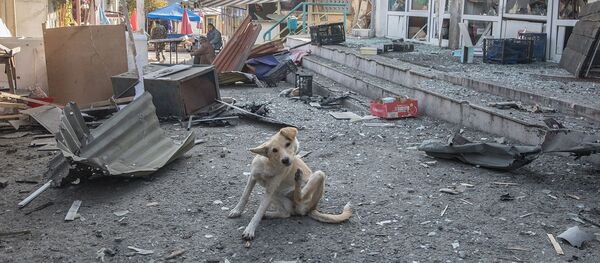 Последствия обстрела центрального рынка Степанакерта (31 октября 2020). Карабах Последствия обстрела центрального рынка Степанакерта (31 октября 2020). Карабах - Sputnik Արմենիա