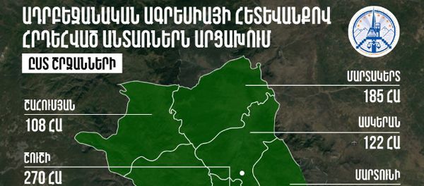Ադրբեջանական ագրեսիայի հետևանքով հրդեհված անտառներն Արցախում Ադրբեջանական ագրեսիայի հետևանքով հրդեհված անտառներն Արցախում - Sputnik Արմենիա