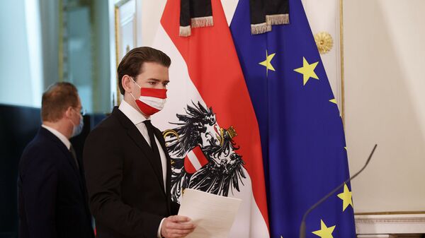 Канцлер Австрии Себастьян Курц проводит пресс-конференцию после перестрелки в Вене (3 ноября 2020). Австрия - Sputnik Արմենիա