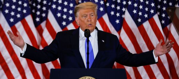 Президент США Дональд Трамп рассказывает о первых результатах президентских выборов (4 ноября 2020). Вашингтон - Sputnik Армения