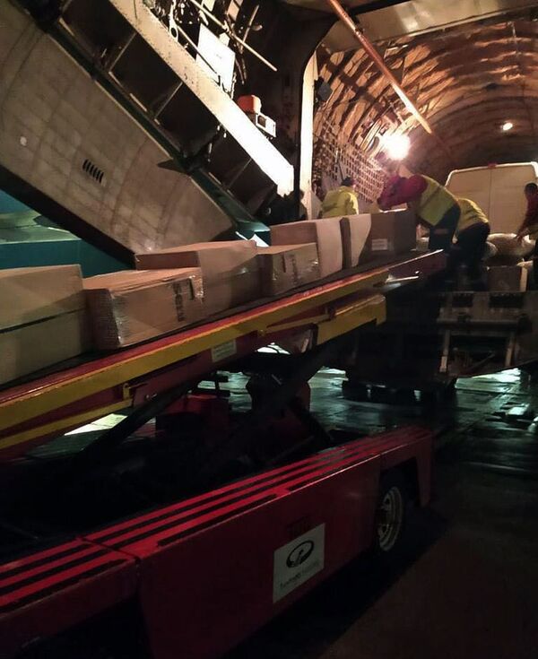 Очередная партия гуманитарной помощи доставлена в Армению из России. Видео - Sputnik Армения