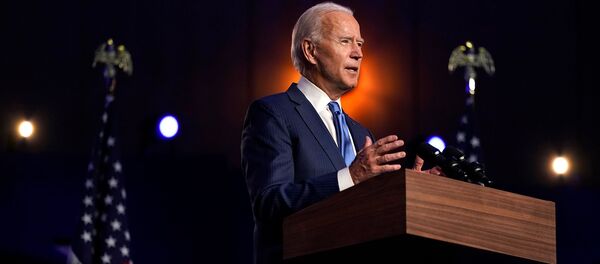 Кандидат в президенты от Демократической партии бывший вице-президент Джо Байден во время выступления (6 ноября 2020). Уилмингтон Кандидат в президенты от Демократической партии бывший вице-президент Джо Байден во время выступления (6 ноября 2020). Уилмингтон - Sputnik Արմենիա