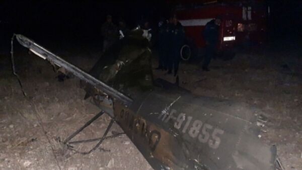 Обломки российского вертолета Ми-24, сбитого в воздушном пространстве над территорией Армении вне зоны боевых действий (9 ноября 2020). Араратская область - Sputnik Армения