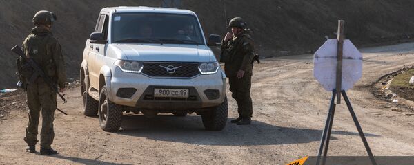 Блокпост российских миротворческих сил в Лачинском коридоре (17 ноября 2020). Карабах Блокпост российских миротворческих сил в Лачинском коридоре (17 ноября 2020). Карабах - Sputnik Армения
