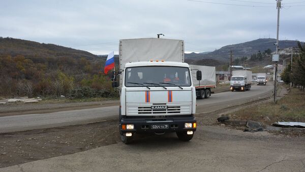 Гуманитарная помощь от МЧС России доставлена в Карабах (21 ноября 2020). Карабах - Sputnik Արմենիա