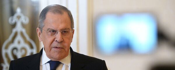 Министр иностранных дел России Сергей Лавров во время заявления для прессы после встречи с президентом Азербайджана (21 ноября 2020). Баку - Sputnik Армения