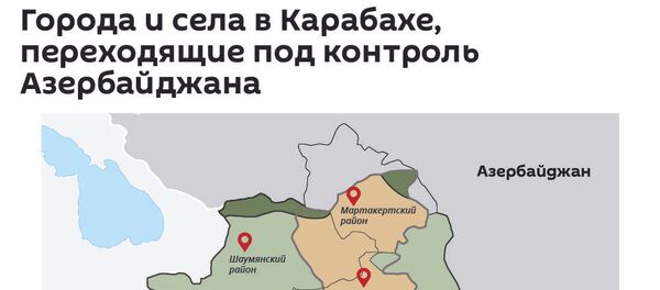 Города и села в Карабахе, переходящие под контроль Азербайджана Города и села в Карабахе, переходящие под контроль Азербайджана - Sputnik Армения