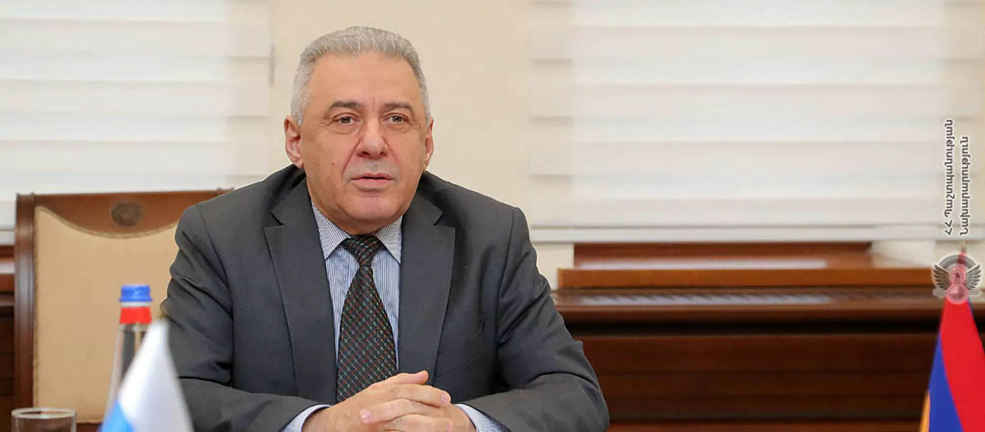 Министр обороны РА Вагаршак Арутюнян принял Чрезвычайного и Полномочного Посла Российской Федерации в Республике Армения Сергея Копыркина (30 ноября 2020). Еревaн - Sputnik Армения, 1920, 17.05.2021