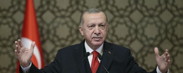 Президент Турции Реджеп Тайип Эрдоган выступает на встрече послов Турции (9 ноября 2020). Анкара Президент Турции Реджеп Тайип Эрдоган выступает на встрече послов Турции (9 ноября 2020). Анкара - Sputnik Армения