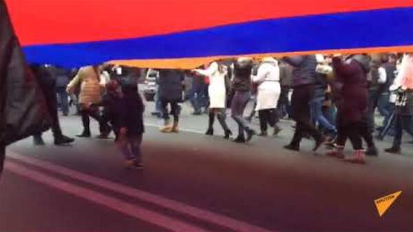 Шествие оппозиции с флагом - Sputnik Армения