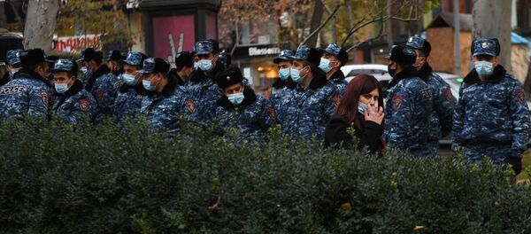 Полиция задерживает активистов, перекрывших движение центральных улиц столицы (8 декабря 2020). Еревaн Полиция задерживает активистов, перекрывших движение центральных улиц столицы (8 декабря 2020). Еревaн - Sputnik Армения
