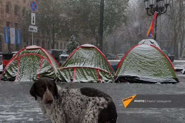 Протестующие на площади Республики в Ереване (23 декабря 2020). Еревaн Протестующие на площади Республики в Ереване (23 декабря 2020). Еревaн - Sputnik Армения