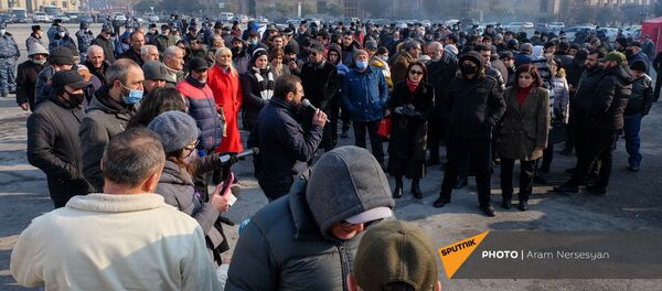 Гехам Манукян выступает на акции протеста (28 декабря 2020). Еревaн - Sputnik Արմենիա