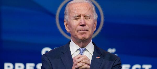 Избранный президент Джо Байден во время выступления в театре Queen (6 января 2021). Уилмингтон Избранный президент Джо Байден во время выступления в театре Queen (6 января 2021). Уилмингтон - Sputnik Армения