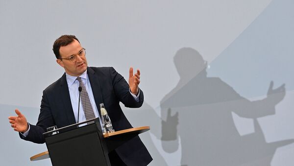 Министр здравоохранения Германии Йенс Шпан на пресс-конференции, посвященной кампании вакцинации против коронавируса (6 января 2021). Берлин - Sputnik Армения