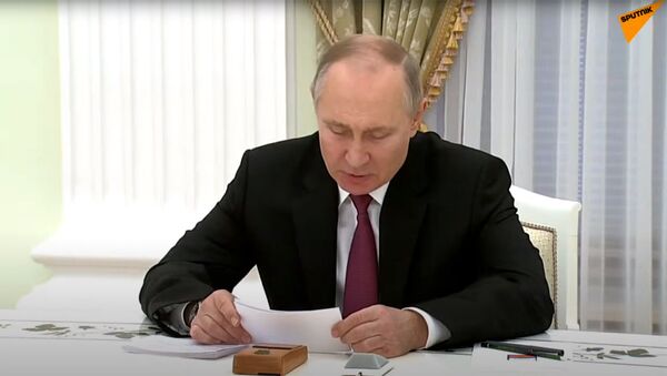 Президент РФ Владимир Путин во время трёхсторонних переговоров (11 января 2021). Москва - Sputnik Արմենիա