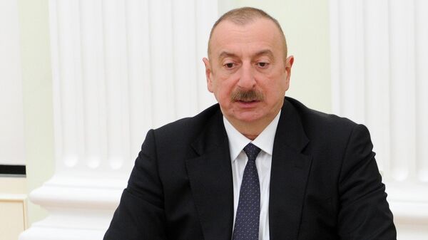 Президент Азербайджана Ильхам Алиев во время переговоров (11 января 2021). Москва - Sputnik Արմենիա