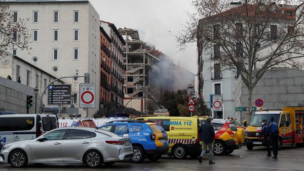 Дым на месте взрыва в центре Мадрида (20 января 2021). Испания - Sputnik Армения