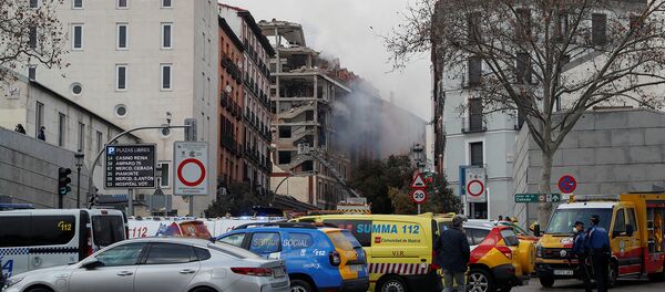 Дым на месте взрыва в центре Мадрида (20 января 2021). Испания - Sputnik Армения