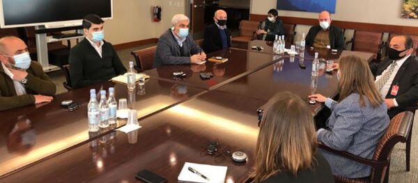 Посол США в Армении Линн Трейси встретилась с группой экспертов аналитического центра (21 января 2021). Еревaн Посол США в Армении Линн Трейси встретилась с группой экспертов аналитического центра (21 января 2021). Еревaн - Sputnik Армения