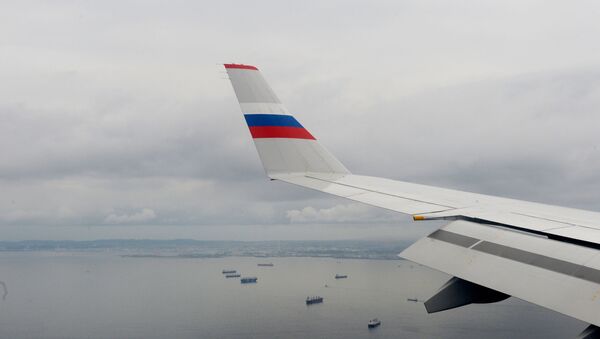 Вид из иллюминатора самолета российских авиалиний - Sputnik Արմենիա