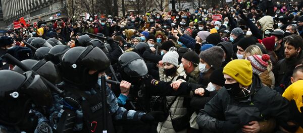 Несанкционированная акция в Москве 23 января 2021 г.  - Sputnik Армения