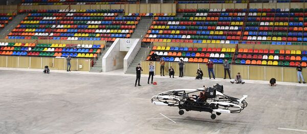 Испытание дрона-такси в помещении Малой спортивной арены олимпийского комплекса Лужники (25 января 2021). Москвa - Sputnik Армения