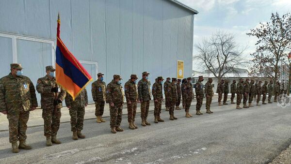 Торжественное мероприятие армянских миротворцев по случаю 29-летия армянской армии (29 января 2021). Косово - Sputnik Արմենիա