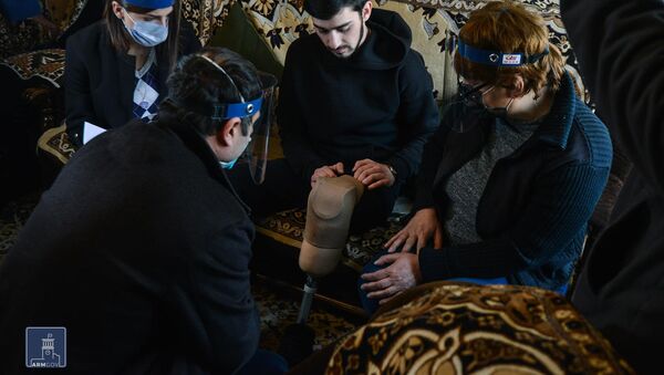 Работы по обеспечению нужд получивших ранения и увечья в карабахской войне военнослужащих (3 февраля 2021). Еревaн - Sputnik Армения