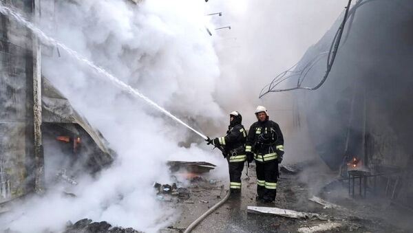 Пожар на рынке в Волгограде - Sputnik Армения