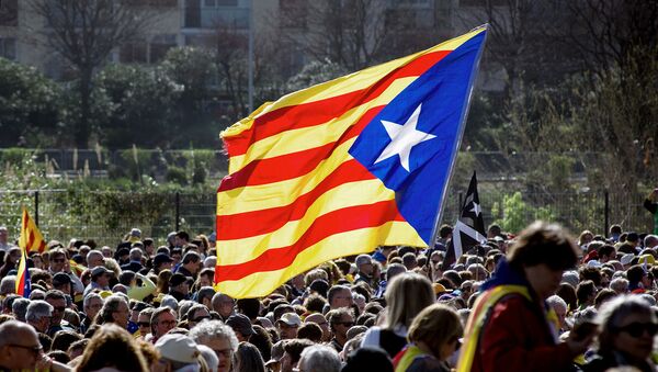 Сторонники независимости Каталонии на митинге во Франции (29 февраля 2020). Перпиньян - Sputnik Արմենիա