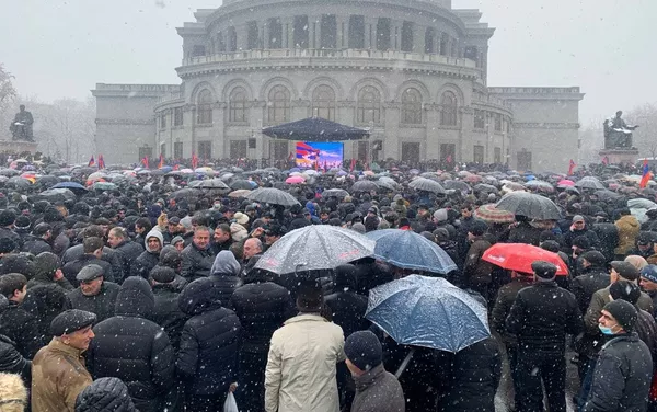 Митинг оппозиции (20 февраля 2021). Еревaн Митинг оппозиции (20 февраля 2021). Еревaн - Sputnik Армения