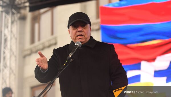 Грант Багратян выступает на митинге оппозиции (20 февраля 2021). Еревaн - Sputnik Արմենիա