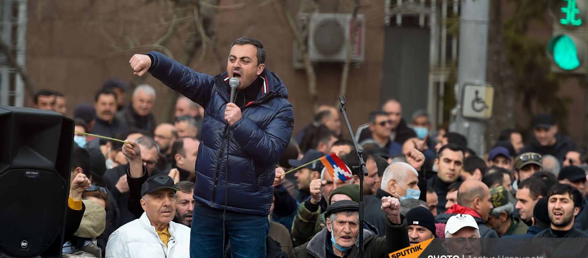 Ишхан Сагателян во время митинга оппозиции (10 марта 2021). Еревaн - Sputnik Армения, 1920, 06.04.2021