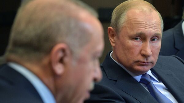 Президенты России и Турции - Владимир Путин и Реджеп Тайип Эрдоган  - Sputnik Армения
