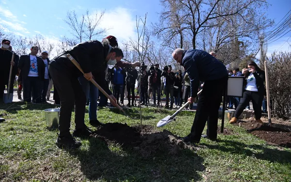В Парке Победы (Аллея Пограничников) прошла акция Сад памяти (3 апреля 2021). Еревaн В Парке Победы (Аллея Пограничников) прошла акция Сад памяти (3 апреля 2021). Еревaн - Sputnik Армения